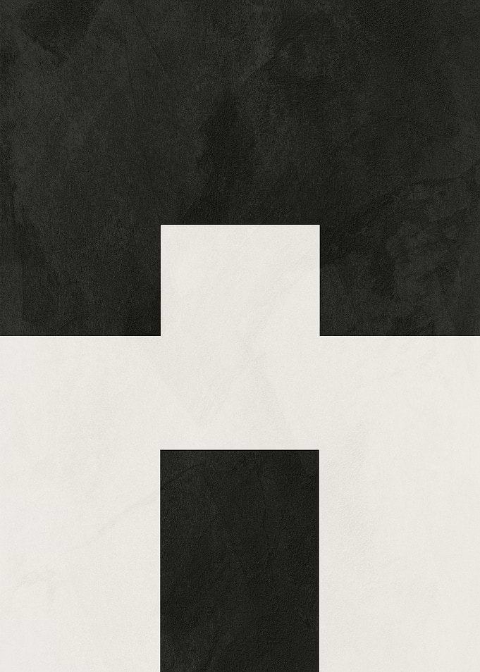 Abstract Black and White Cross