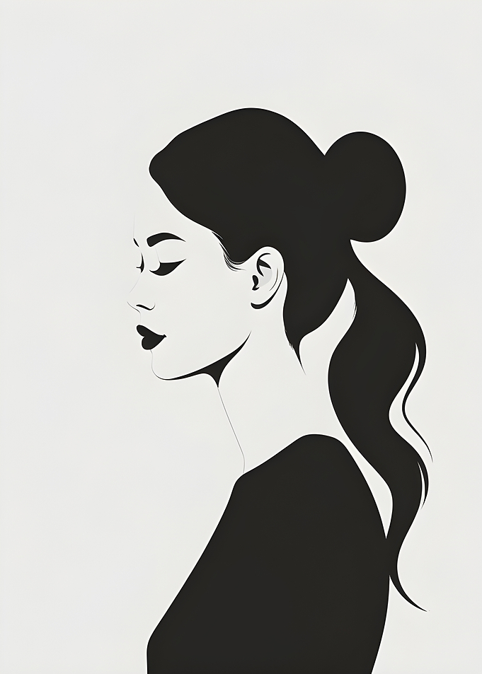 Elegant Woman Portrait in Black and White