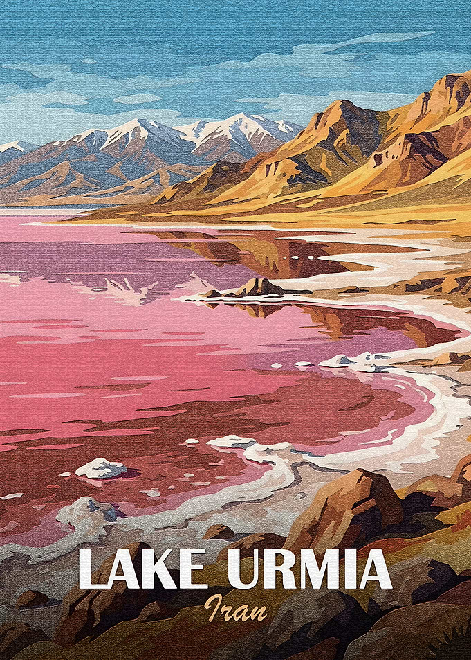 Lake Urmia, Iran Travel Poster