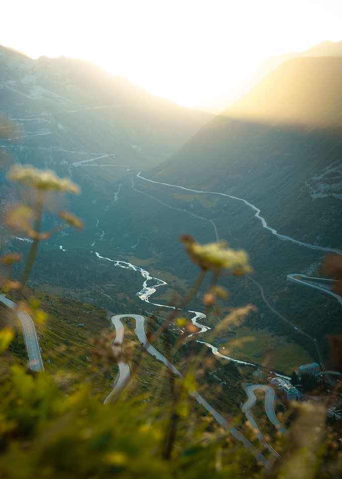 Mountain Pass at Sunrise