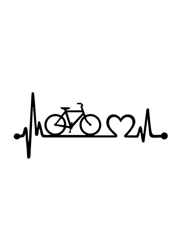 Bicycle Heartbeat Line Art