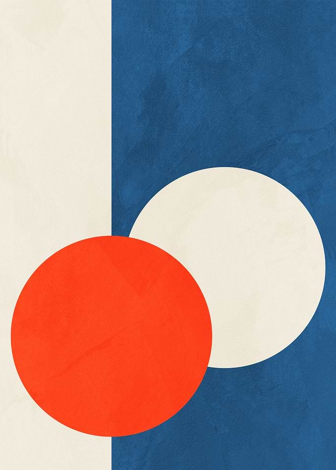 Abstract Circles: Red, White, and Blue