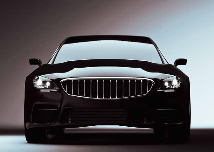 Sleek Black Car Front View