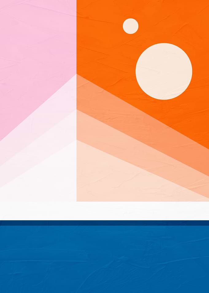 Abstract Geometric Color Block Art