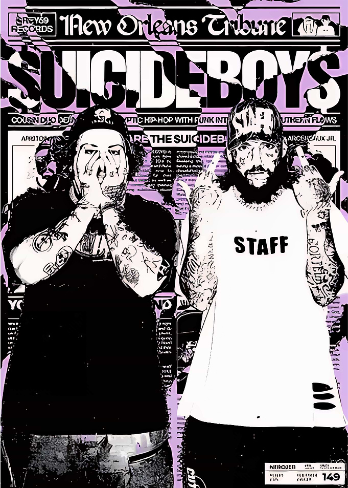 Suicideboys Newspaper Style Art