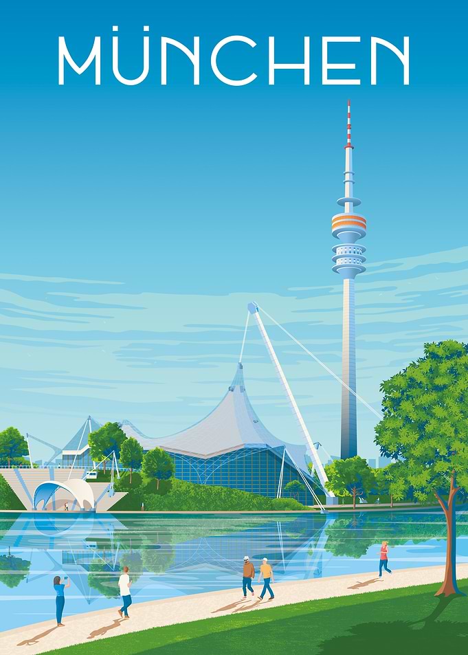 München Germany Travel Art Prinr