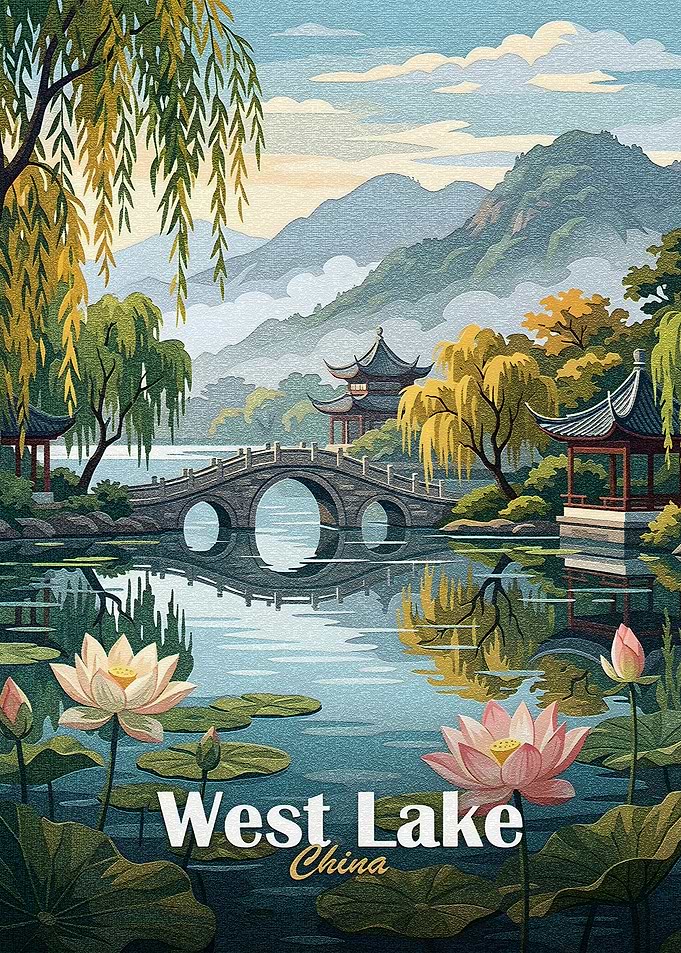West Lake China Landscape Art