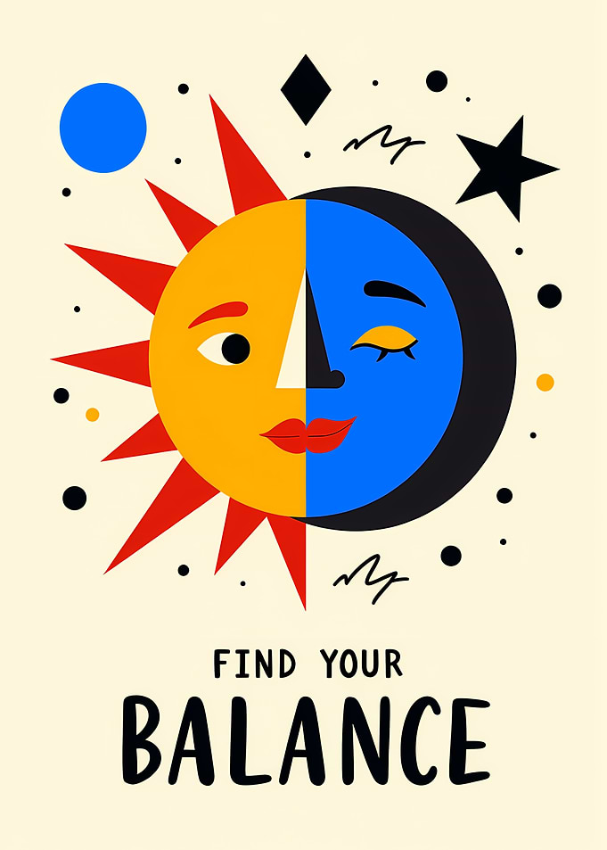 Sun and Moon Balance Art