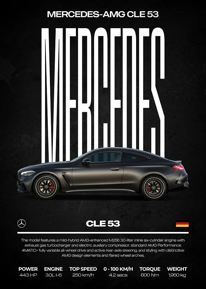 Mercedes-AMG CLE 53 Car Poster