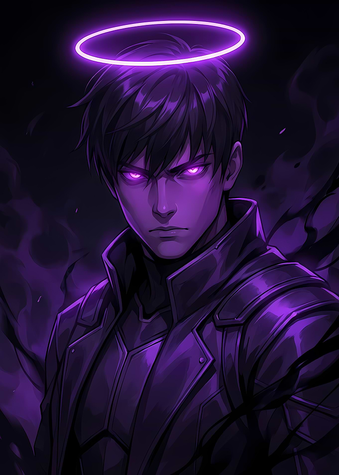 Anime Character with Glowing Halo