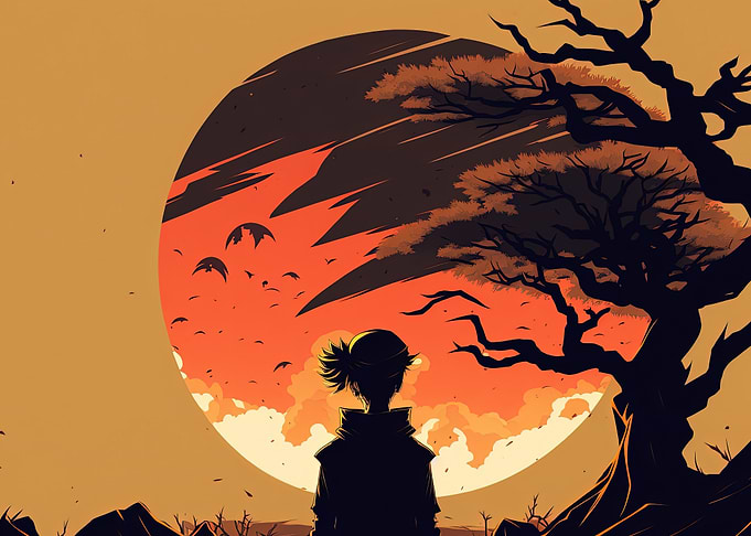 Silhouette of a Person at Sunset