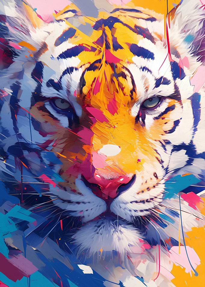 Colorful Tiger Portrait