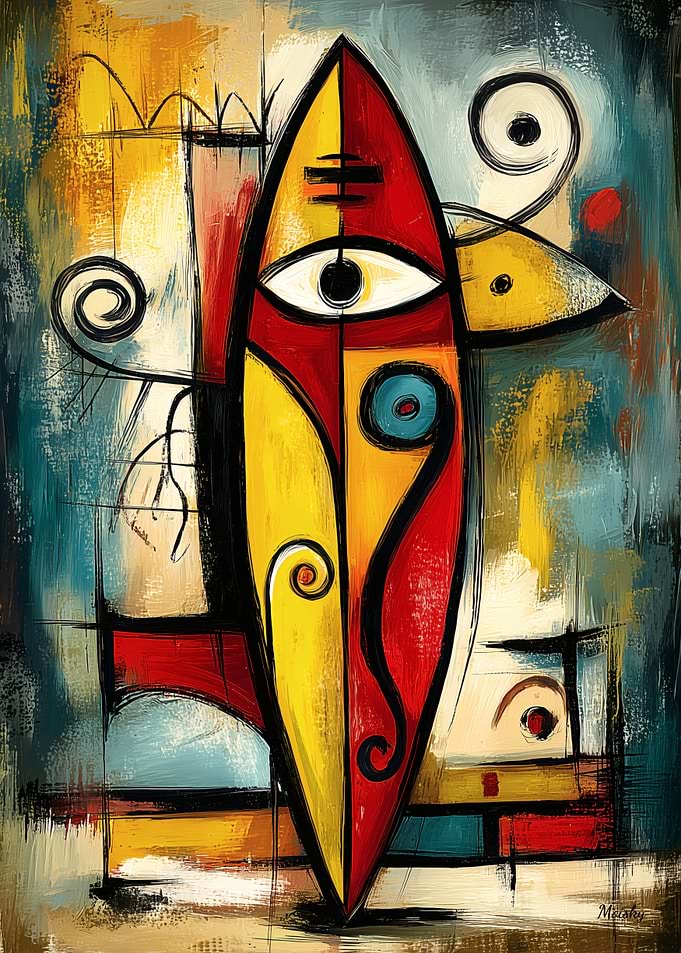 Abstract Expressionist Surfboard – Symbolic Modern Art