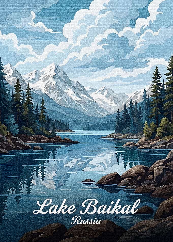 Lake Baikal, Russia Landscape Art