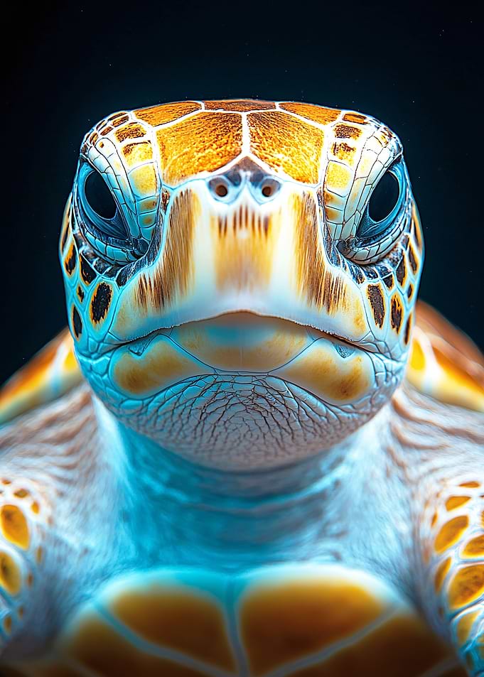Close-up of a Sea Turtle Face