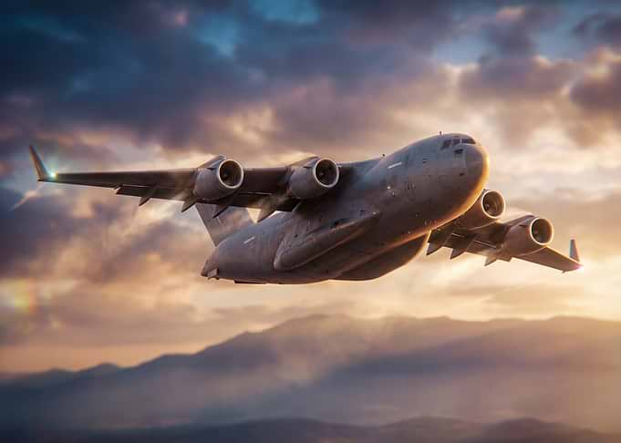 Military Transport Aircraft in Flight