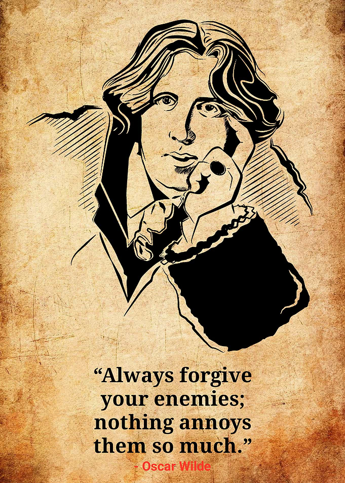 Oscar Wilde Portrait with Quote