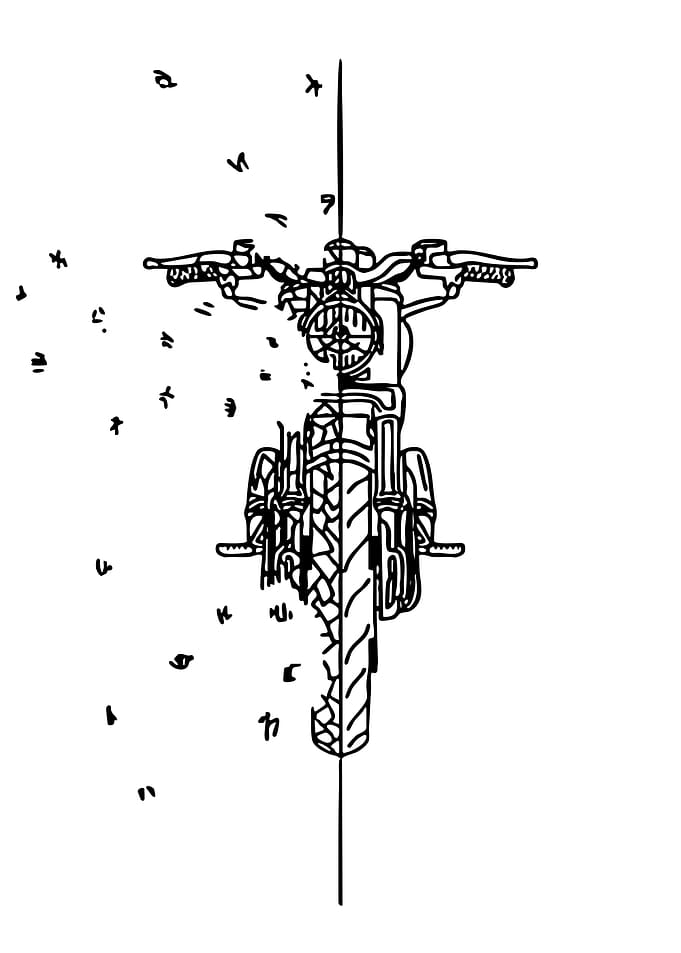 Motorcycle Front View Line Art