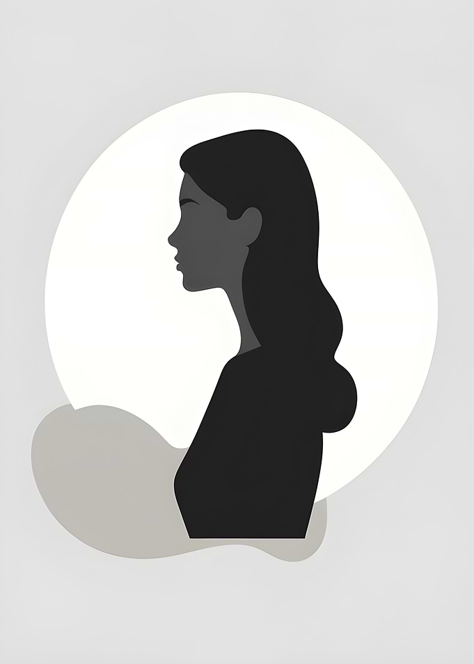 Elegant Woman Silhouette Minimalist Art