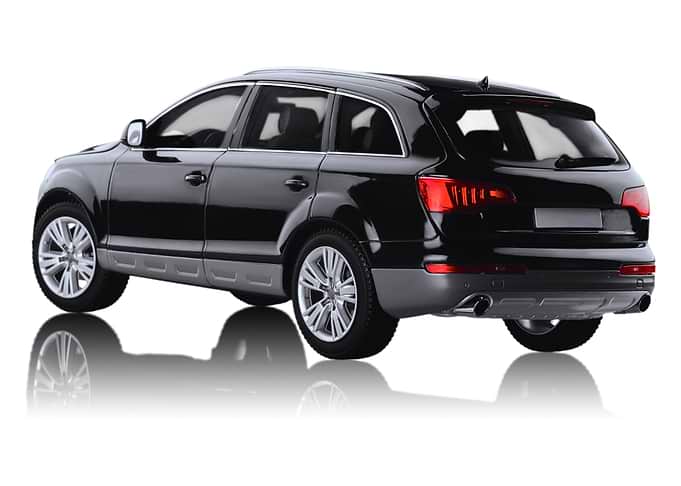 Black Car Audi Q7 Rear View