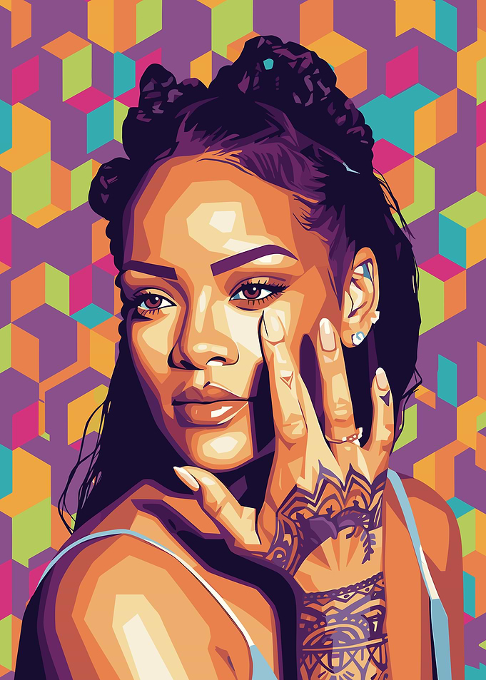 Rihanna Pop Art Portrait
