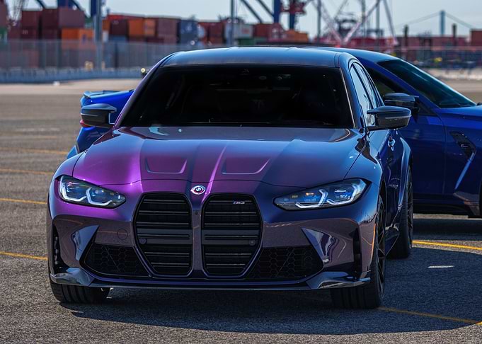 Purple BMW M3 Front View