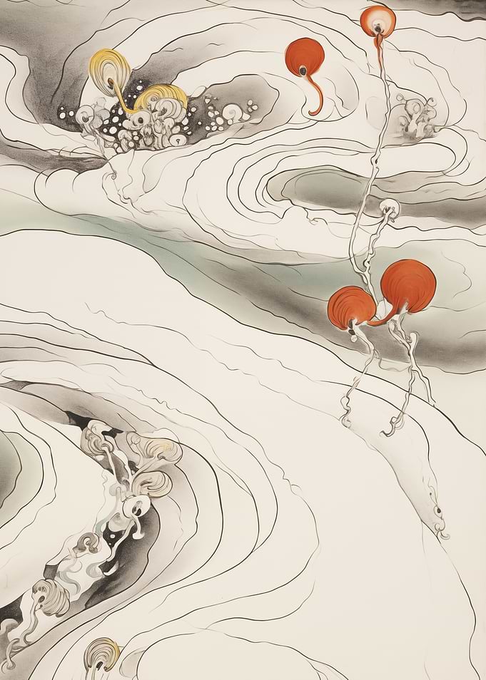 Abstract Japanese landscape