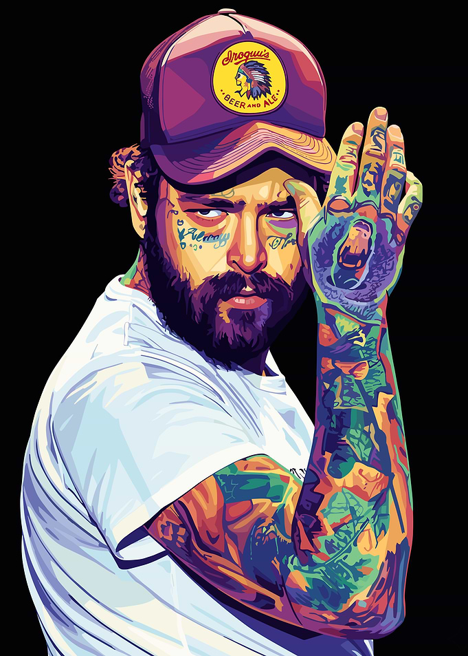 Post Malone Colorful Portrait