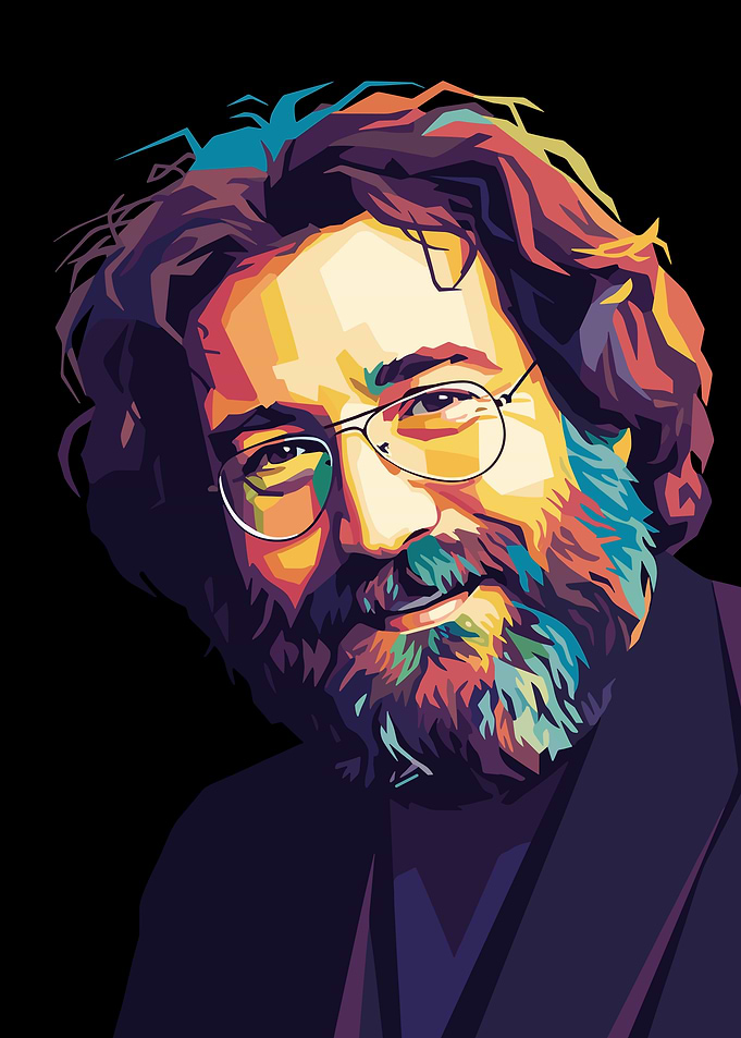 Jerry Garcia Colorful Portrait