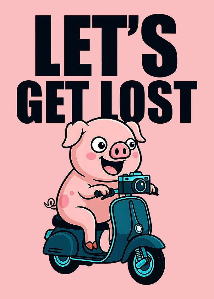 Let's Get Lost Funny Pig Scooter