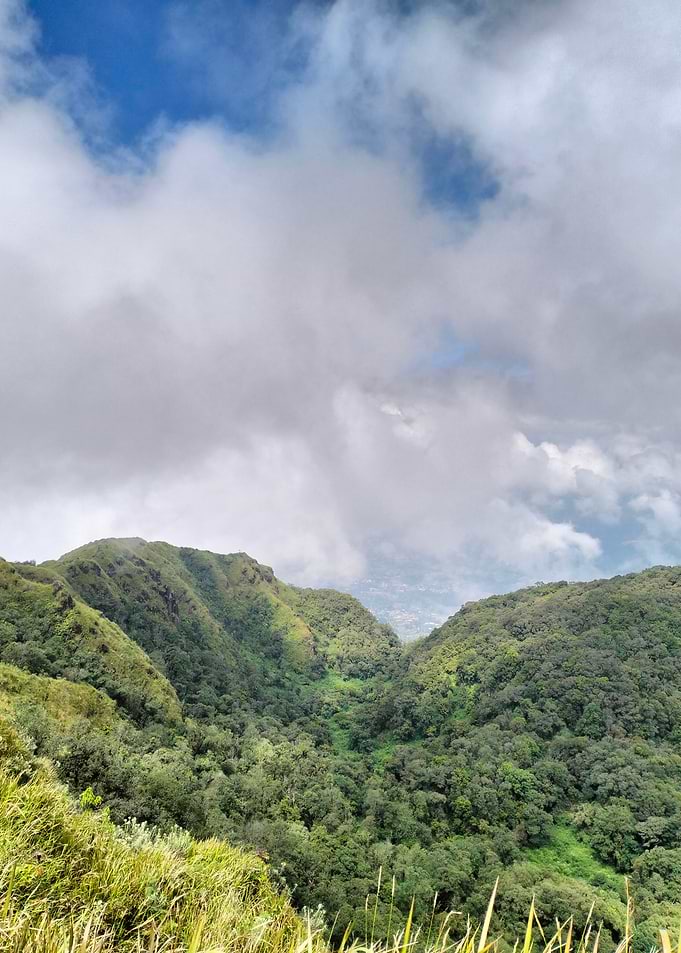 Lush Green Mountain Valley View