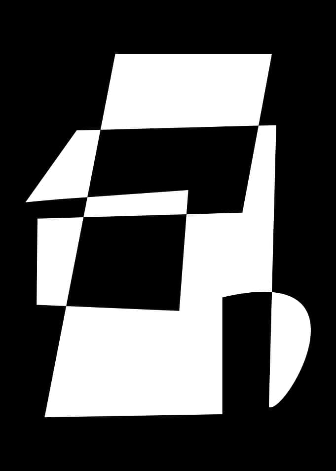 Abstract Black and White Geometric Shapes