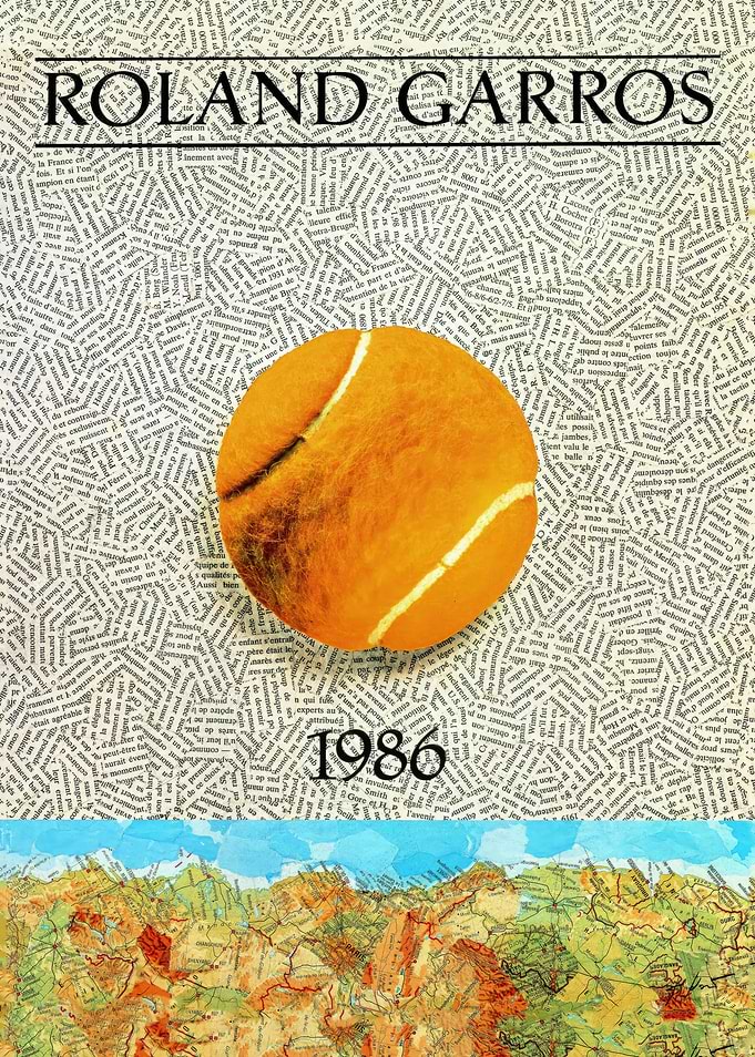 Roland Garros 1986 Tennis Poster