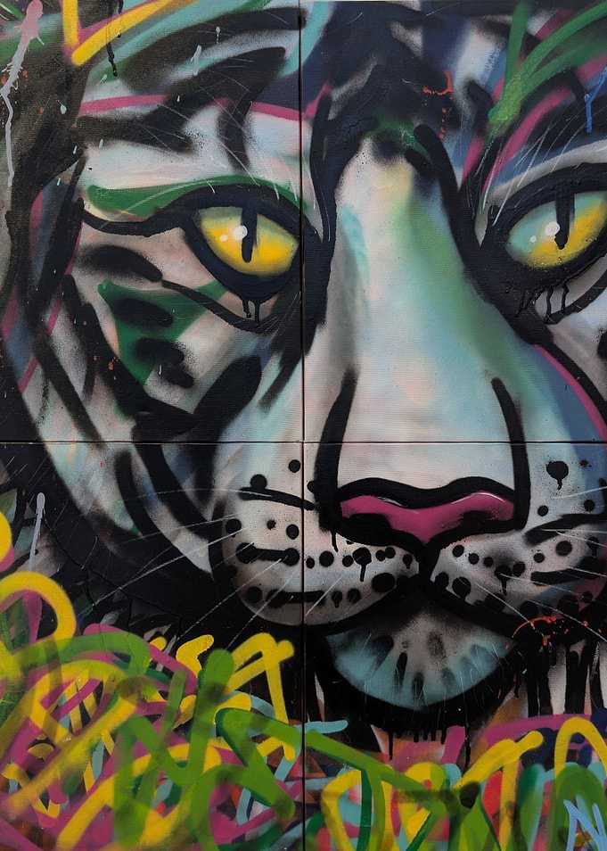 Colorful Tiger Graffiti Art