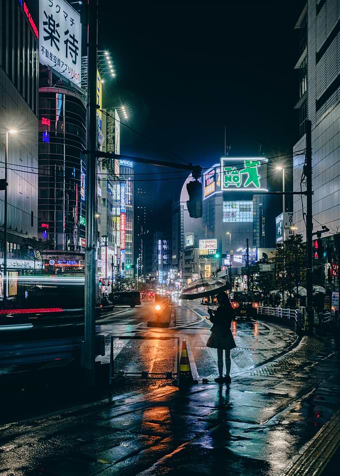 Rainy Tokyo Night Street