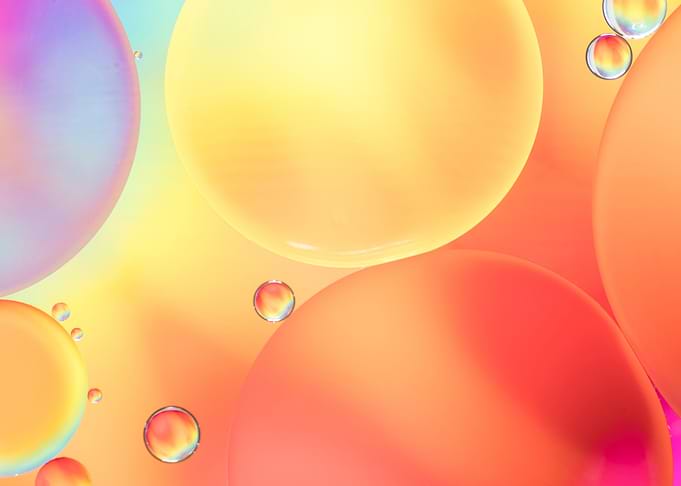 Abstract Bubbles in Warm Tones