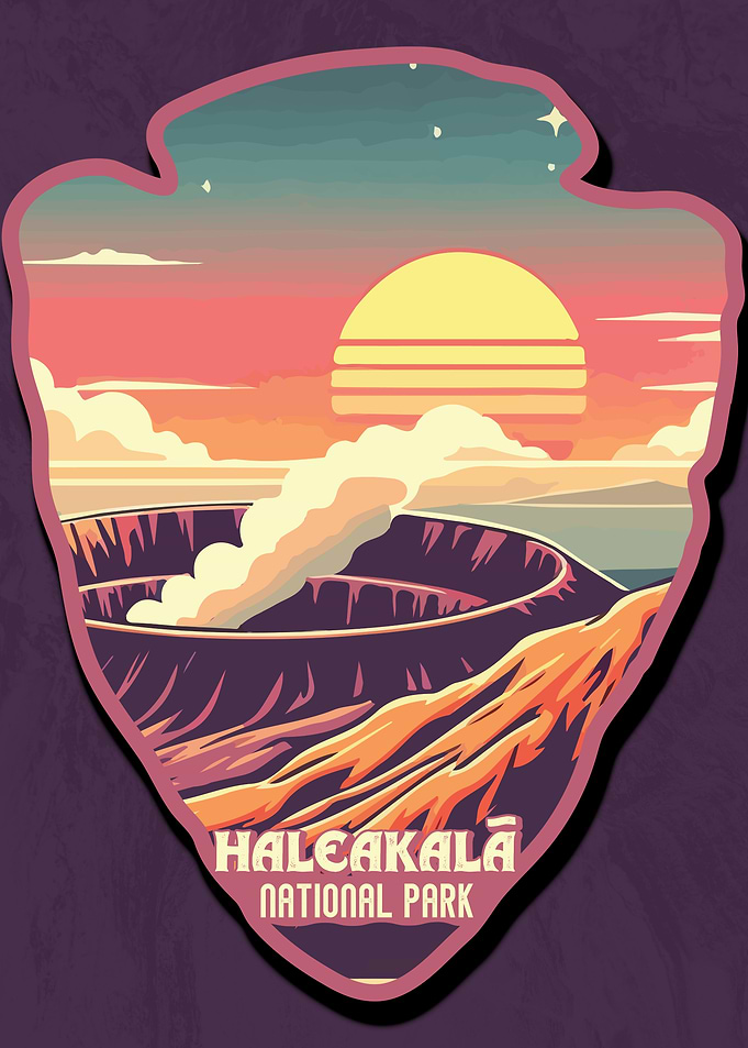 Vintage Haleakala National Park, Retro US national park