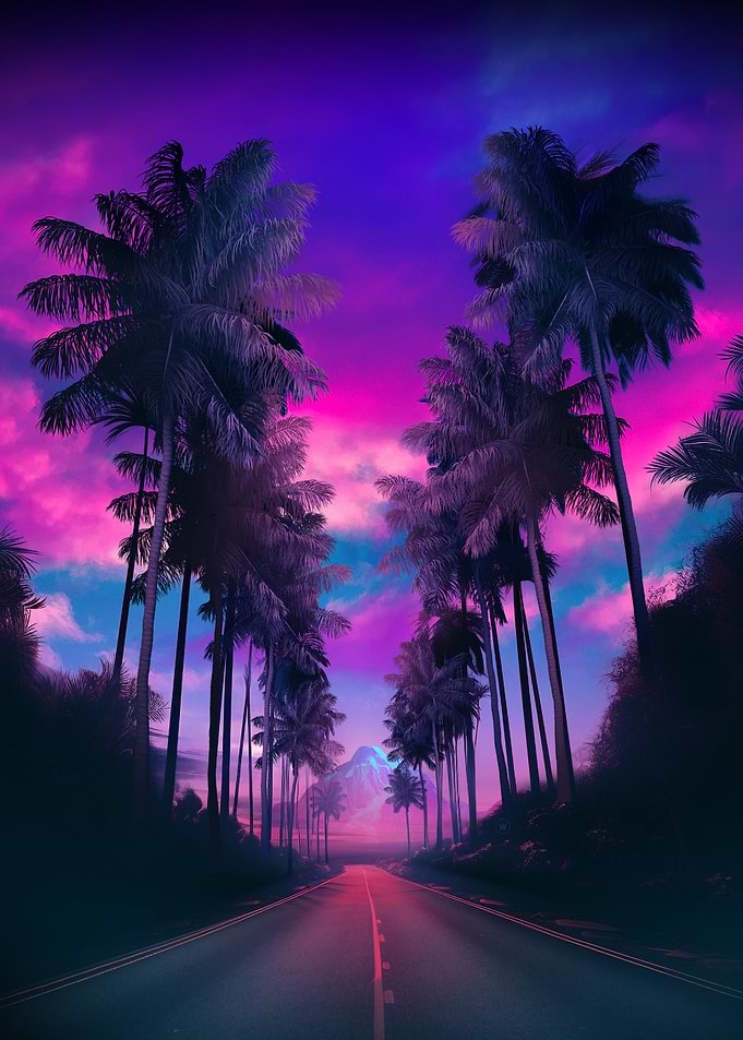 Neon Palm Road