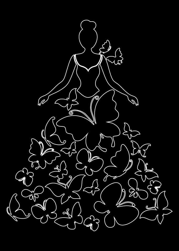 Butterfly Dress Silhouette