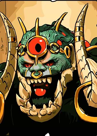 Hades Cartoon Orc Warrior with Horns