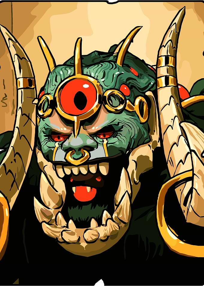 Hades Cartoon Orc Warrior with Horns