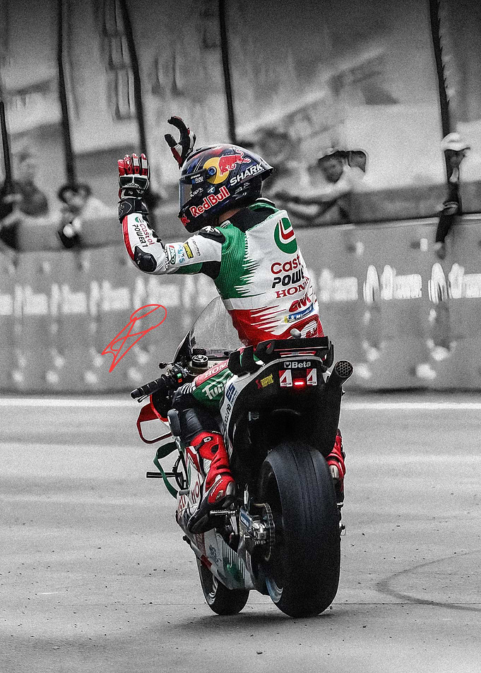 Johann Zarco Motorcycle Racer Celebrating Victory on Track