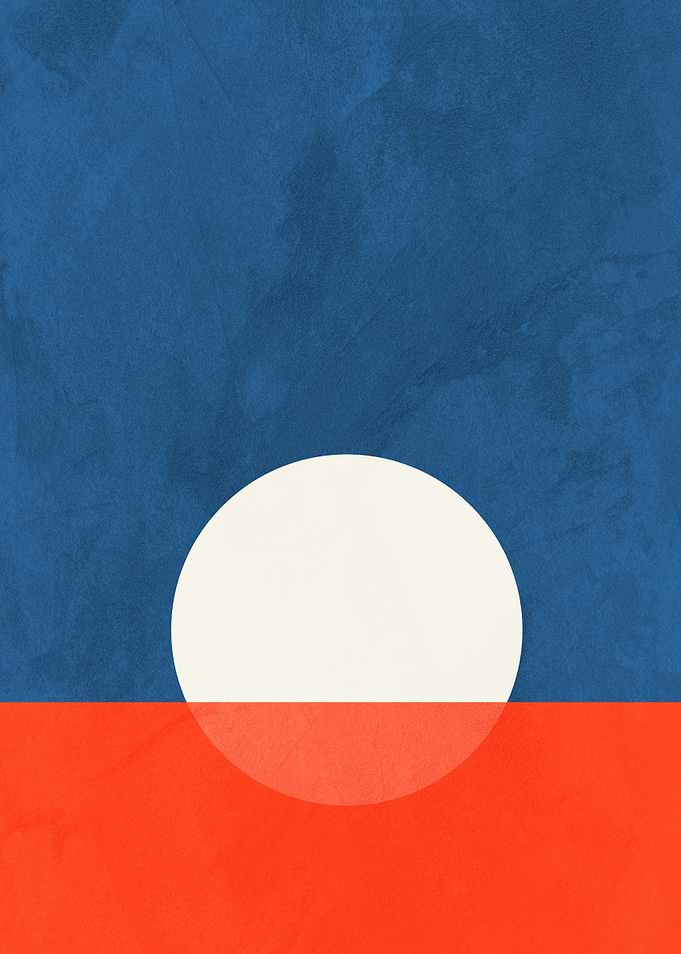 Minimalist Blue, White, and Red Design