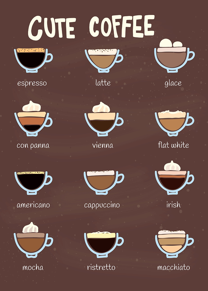 Cute Coffee Drinks Illustration