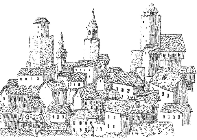 Medieval Town Illustration