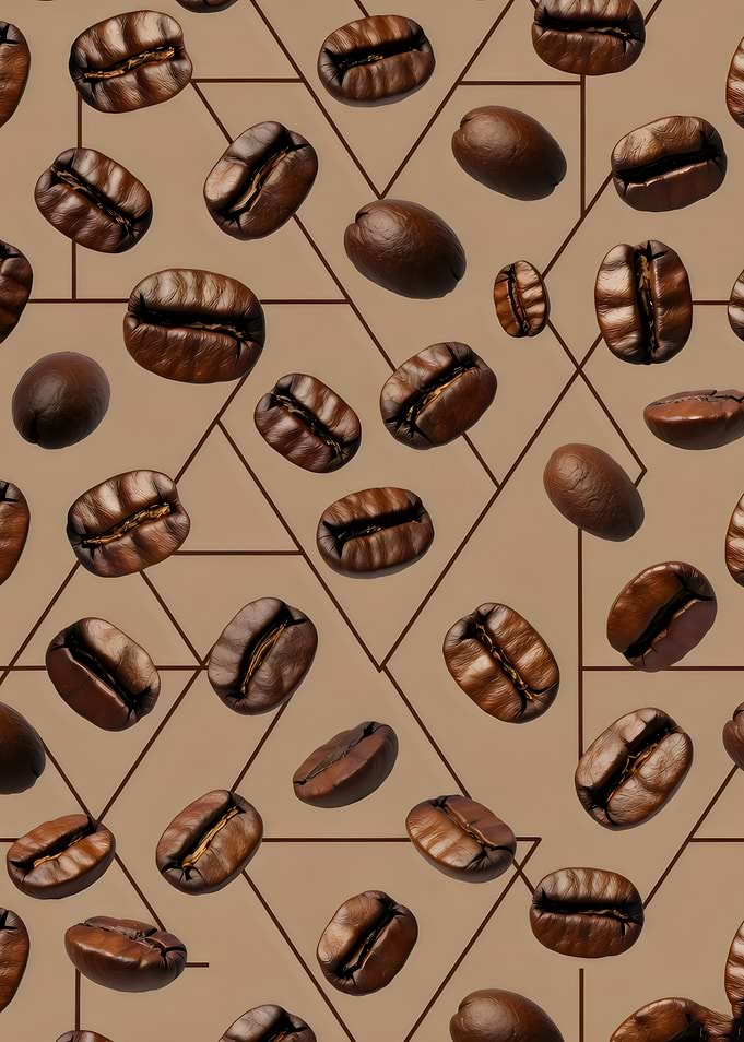 Coffee Beans Geometric Pattern