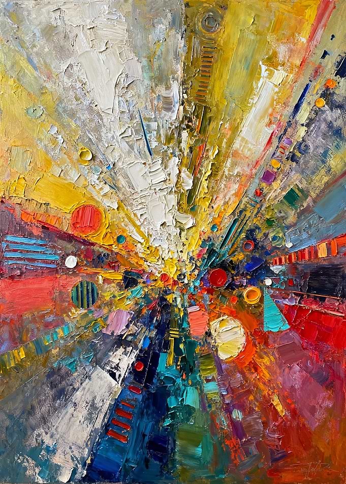 Abstract Colorful Explosion Painting