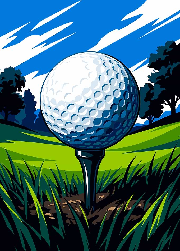 Golf ball on tee