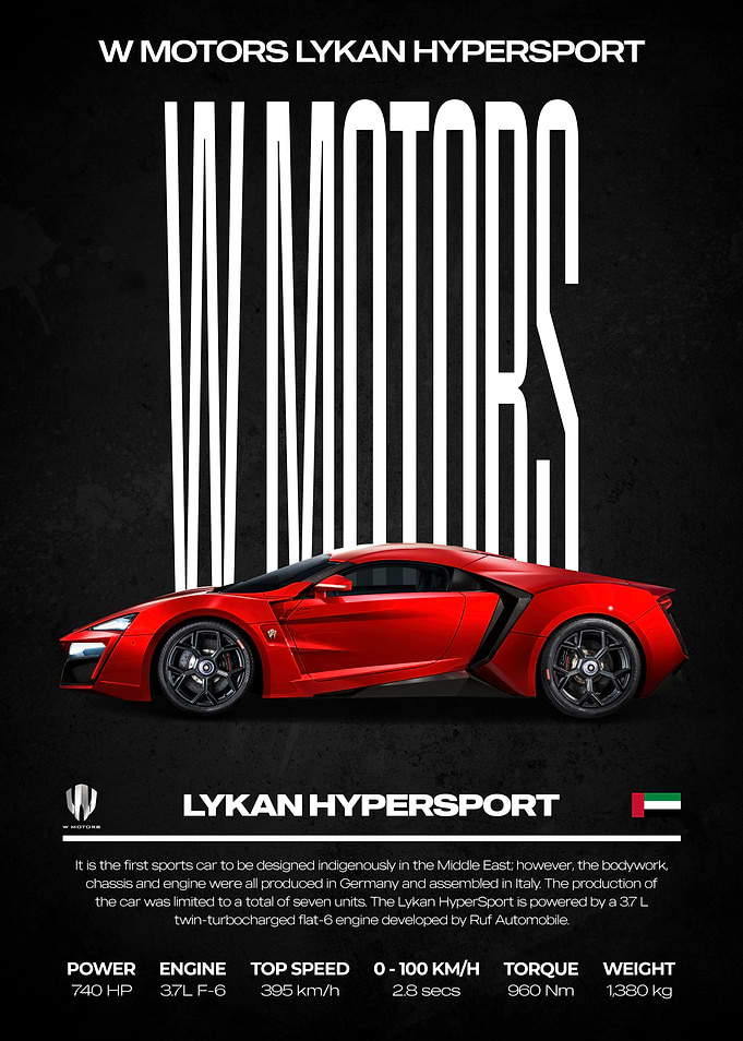 W Motors Lykan HyperSport Poster