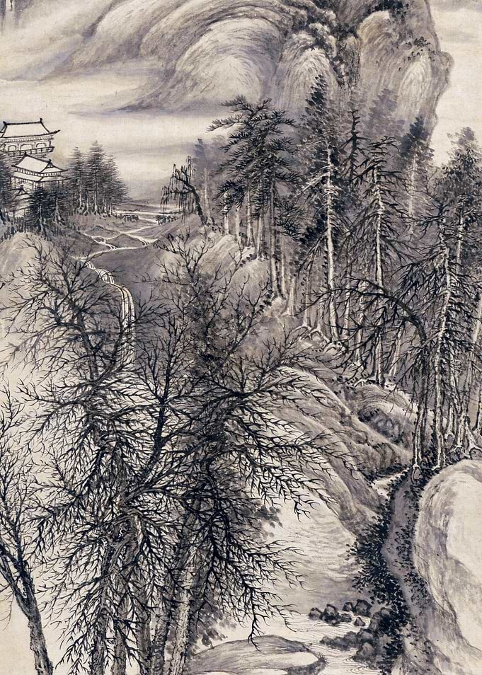 Chinese Trees Landscape Painting Wang Hui